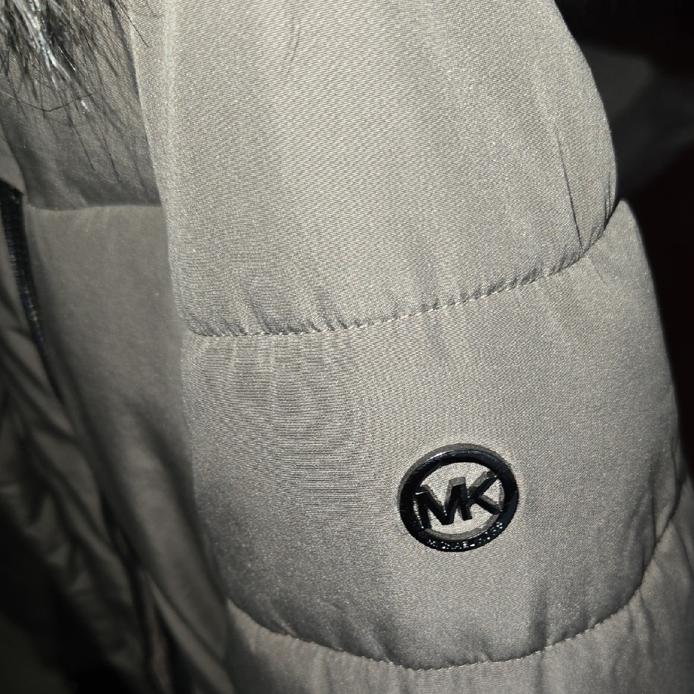 Michael Kors Khaki Puffer Coat with Fur Hood - Picture 12 of 15